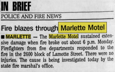 Marlette Motel - Nov 1994 Fire